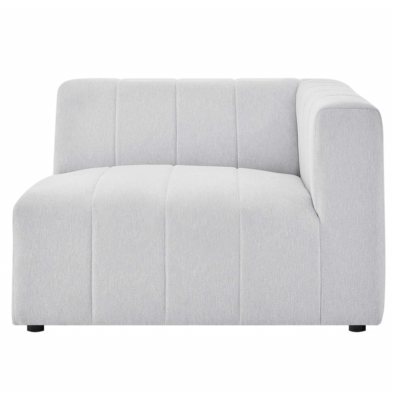 Maklaine Polyester Fabric Upholstered Right Arm Chair in Ivory