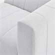 Maklaine Polyester Fabric Upholstered Right Arm Chair in Ivory