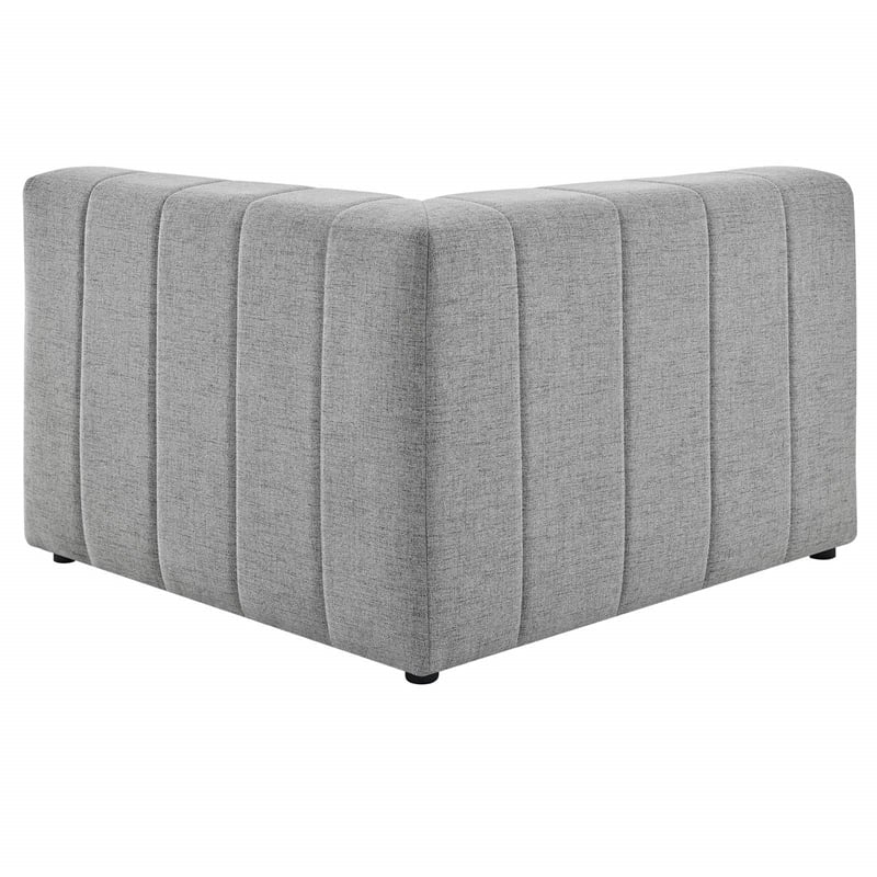 Maklaine Polyester Fabric Upholstered Right Arm Chair in Light Gray