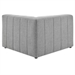 Maklaine Polyester Fabric Upholstered Right Arm Chair in Light Gray
