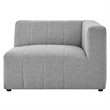 Maklaine Polyester Fabric Upholstered Right Arm Chair in Light Gray