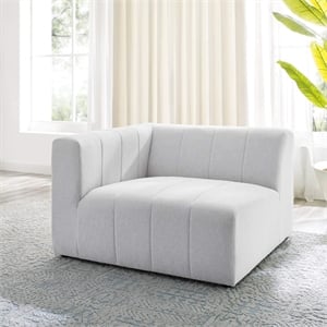 Maklaine Polyester Fabric Upholstered Left Arm Chair in Ivory