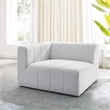 Maklaine Polyester Fabric Upholstered Left Arm Chair in Ivory