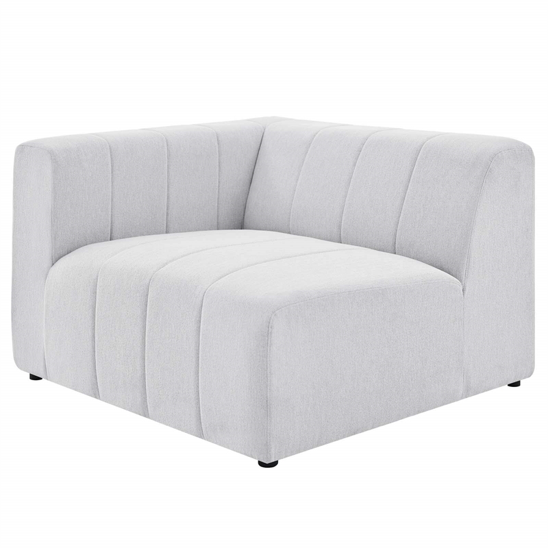 Maklaine Polyester Fabric Upholstered Left Arm Chair in Ivory
