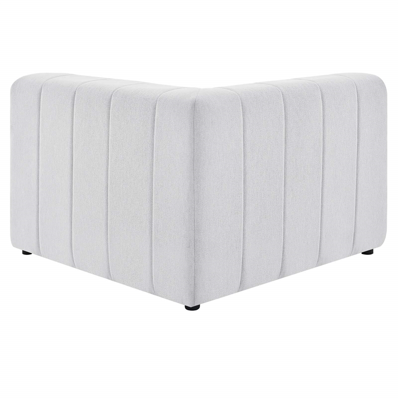 Maklaine Polyester Fabric Upholstered Left Arm Chair in Ivory