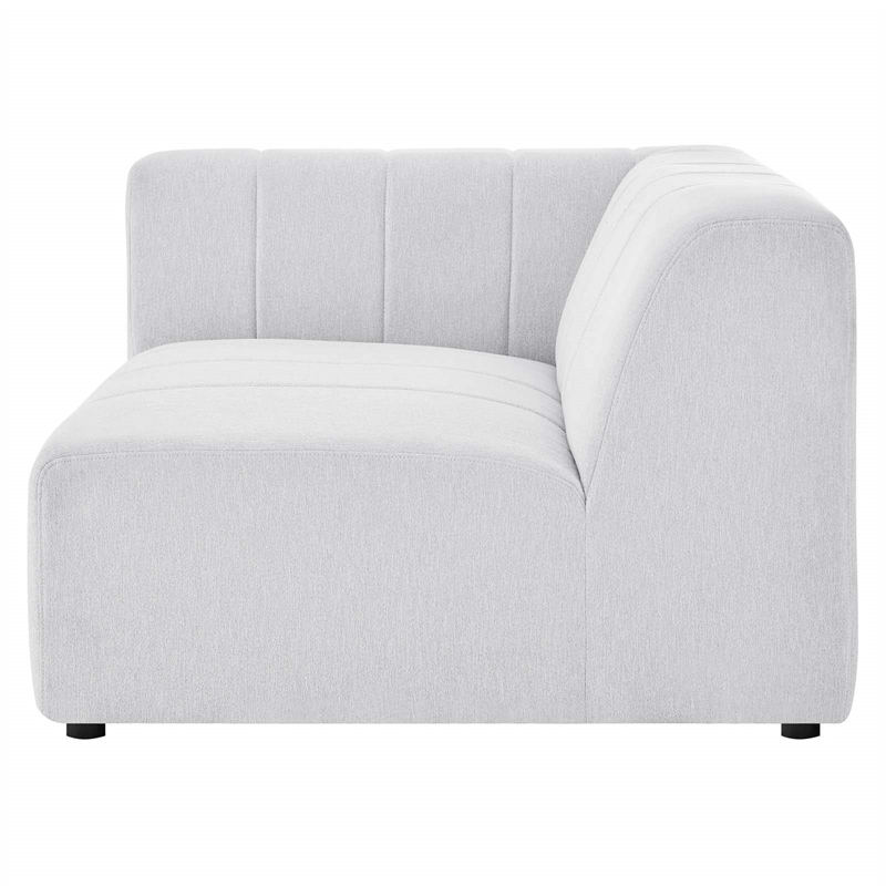 Maklaine Polyester Fabric Upholstered Left Arm Chair in Ivory