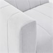 Maklaine Polyester Fabric Upholstered Left Arm Chair in Ivory