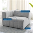 Maklaine Polyester Fabric Upholstered Left Arm Chair in Light Gray