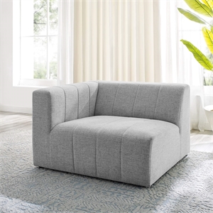 Maklaine Polyester Fabric Upholstered Left Arm Chair in Light Gray