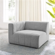 Maklaine Polyester Fabric Upholstered Left Arm Chair in Light Gray