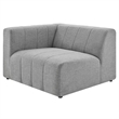 Maklaine Polyester Fabric Upholstered Left Arm Chair in Light Gray