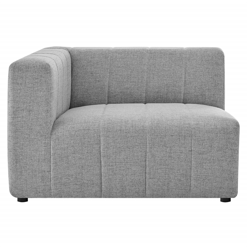 Maklaine Polyester Fabric Upholstered Left Arm Chair in Light Gray
