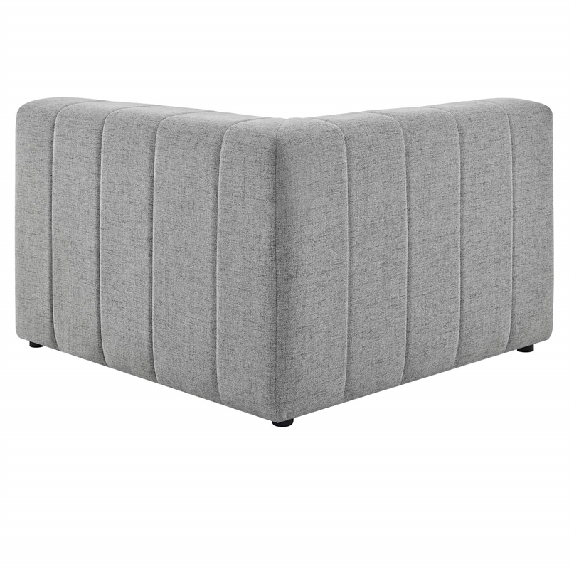 Maklaine Polyester Fabric Upholstered Left Arm Chair in Light Gray
