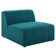 Maklaine Polyester Fabric Upholstered Armless Chair in Teal Blue