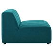 Maklaine Polyester Fabric Upholstered Armless Chair in Teal Blue