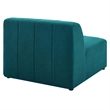 Maklaine Polyester Fabric Upholstered Armless Chair in Teal Blue