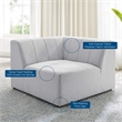 Maklaine Contemporary Polyester Fabric Upholstered Corner Chair in Ivory