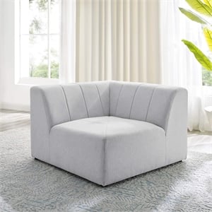 Maklaine Contemporary Polyester Fabric Upholstered Corner Chair in Ivory