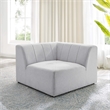 Maklaine Contemporary Polyester Fabric Upholstered Corner Chair in Ivory