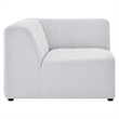 Maklaine Contemporary Polyester Fabric Upholstered Corner Chair in Ivory