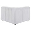Maklaine Contemporary Polyester Fabric Upholstered Corner Chair in Ivory