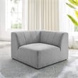 Maklaine Upholstered Fabric Sectional Sofa Corner Chair in Light Gray