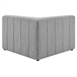 Maklaine Upholstered Fabric Sectional Sofa Corner Chair in Light Gray