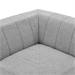 Maklaine Upholstered Fabric Sectional Sofa Corner Chair in Light Gray