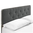 Maklaine King Wood Platform Bed with Angular Frame in Gray/Charcoal