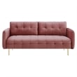 Maklaine Contemporary Tufted Performance Velvet Sofa in Dusty Rose Pink