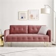 Maklaine Contemporary Tufted Performance Velvet Sofa in Dusty Rose Pink