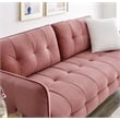 Maklaine Contemporary Tufted Performance Velvet Sofa in Dusty Rose Pink