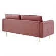 Maklaine Contemporary Tufted Performance Velvet Sofa in Dusty Rose Pink
