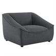 Maklaine Contemporary 2-Piece Fabric Living Room Set in Charcoal
