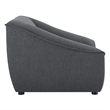 Maklaine Contemporary 2-Piece Fabric Living Room Set in Charcoal