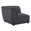 Maklaine Polyester Fabric Corner Sectional Sofa Chair in Charcoal