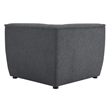 Maklaine Polyester Fabric Corner Sectional Sofa Chair in Charcoal