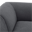 Maklaine Polyester Fabric Corner Sectional Sofa Chair in Charcoal