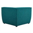 Maklaine Polyester Fabric Corner Sectional Sofa Chair in Teal Green