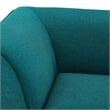 Maklaine Polyester Fabric Corner Sectional Sofa Chair in Teal Green