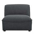 Maklaine Contemporary Polyester Fabric Armless Chair in Charcoal