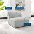 Maklaine Modern Polyester Fabric Armless Chair in Light Gray