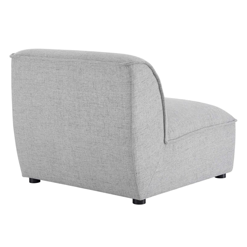 Maklaine Modern Polyester Fabric Armless Chair in Light Gray