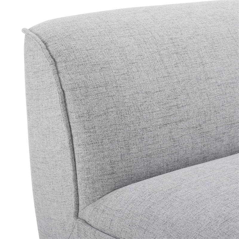 Maklaine Modern Polyester Fabric Armless Chair in Light Gray