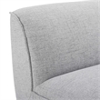 Maklaine Modern Polyester Fabric Armless Chair in Light Gray
