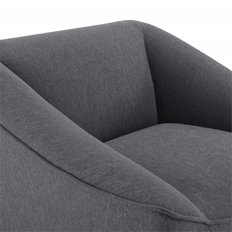 Maklaine Modern Upholstery Polyester Fabric Armchair in Charcoal