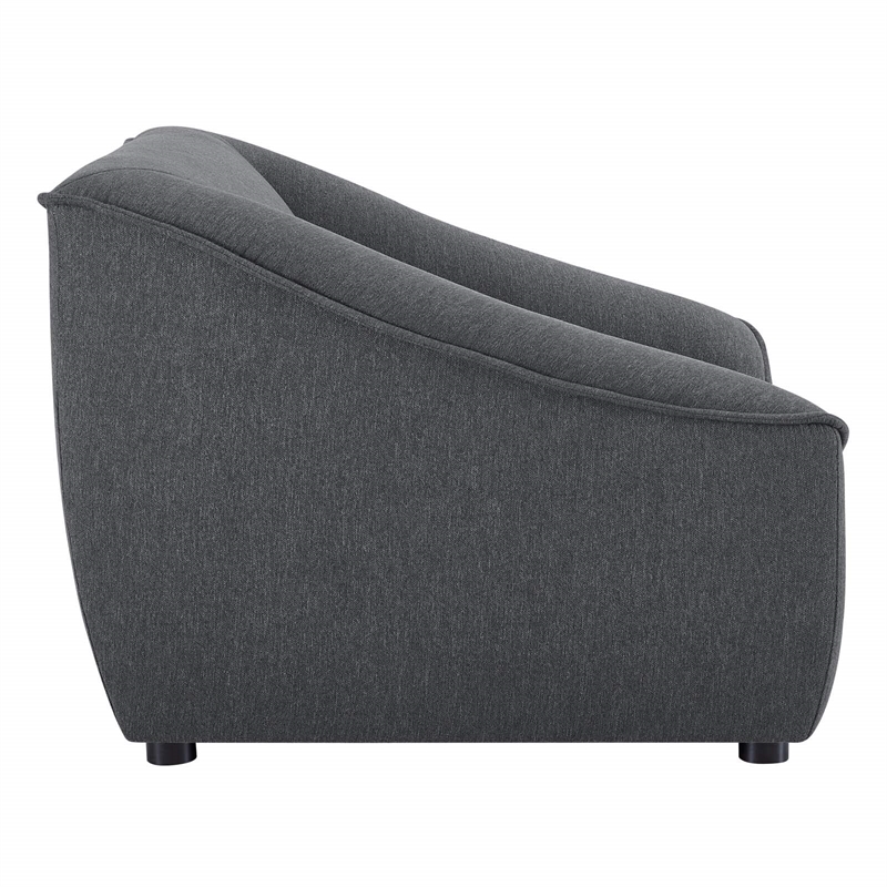 Maklaine Modern Upholstery Polyester Fabric Armchair in Charcoal