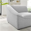 Maklaine Contemporary Fabric Left Arm Sectional Sofa Chair in Light Gray