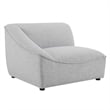 Maklaine Contemporary Fabric Left Arm Sectional Sofa Chair in Light Gray