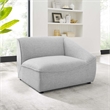 Maklaine Fabric Right Arm Sectional Sofa Chair in Light Gray